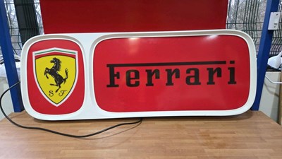 Lot 717 - FERRARI LIGHT UP SIGN 49" X 19"