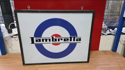 Lot 709 - LAMBRETTA LIGHT UP SIGN 28" X 22"