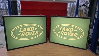 Lot 51 - 2 LAND ROVER LIGHT UP SIGNS 60" X 25"