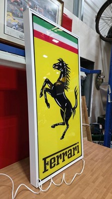 Lot 39 - LARGE ILLUMINATED FERRARI SIGN 47" X 24"