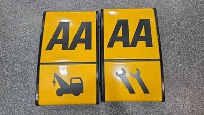 Lot 375 - 2 AA PERSPEX GARAGE SIGNS 27" X 17"