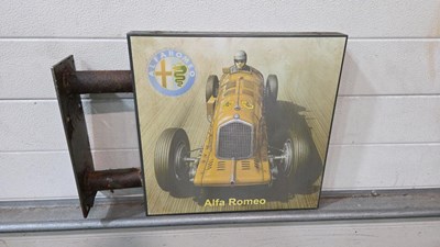 Lot 654 - ALFA ROMEO , DOUBLE SIDED SIGN 21" X 16"