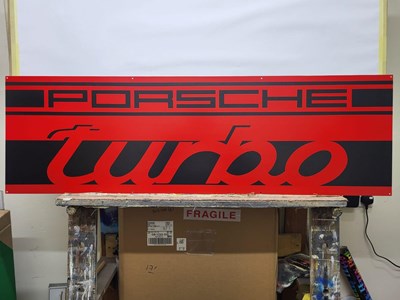 Lot 355 - PORSCHE TURBO METAL SIGN 15" X 50"