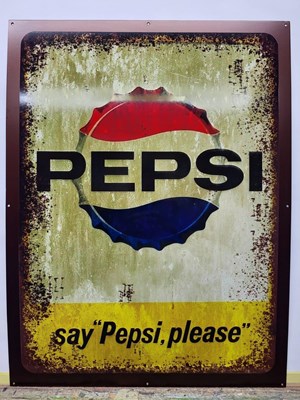 Lot 657 - PEPSI METAL SIGN 23" X 30"