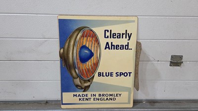 Lot 123 - CLEARLY AHEAD BLUE SPOT, DOUBLE SIDED REPRODUCTION SIGN 20" X 16"