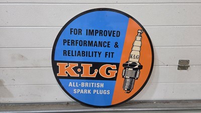 Lot 603 - KLG SPARK PLUGS REPRODUCTION SIGN 24" DIA