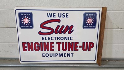 Lot 368 - WE USE SUN ELECTRONIC ENGINE TUNE REPRO,DOUBLE SIDED SIGN 23" X 16"