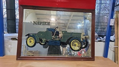 Lot 308 - NAPIER CARS MIRROR 39" X 27"
