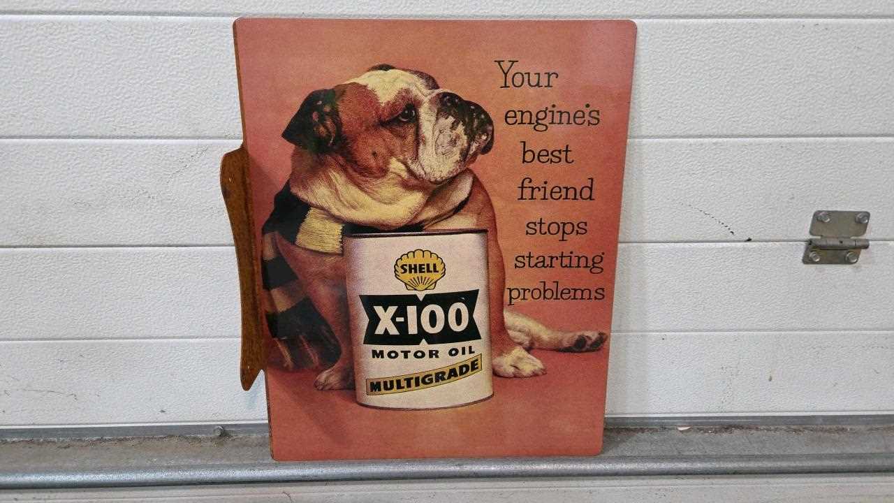 Lot 196 - SHELL X-100 MOTOR OIL REPRODUCTION, DOUBLE