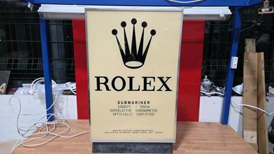 Lot 55 - OLD STYLE ROLEX SUBMARINER LIGHT UP SIGN 33" X 21"