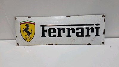 Lot 371 - FERRARI REPRODUCTION ENAMEL SIGN 24" X 8"