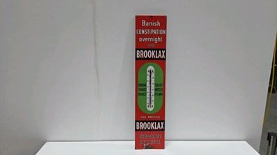 Lot 273 - BROOKLAX ENAMEL THERMOMETER 36" X 8"