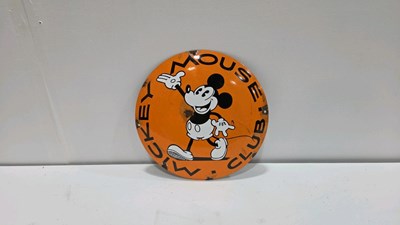 Lot 431 - MICKEY MOUSE CLUB , REPRODUCTION ENAMEL SIGN 12" DIA