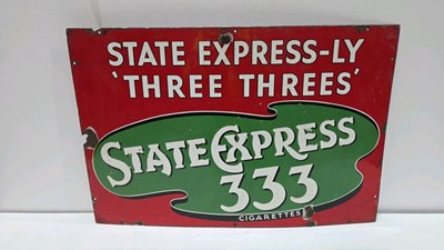 Lot 623 - STATE EXPRESS 333 ENAMEL SIGN 30" X 20"