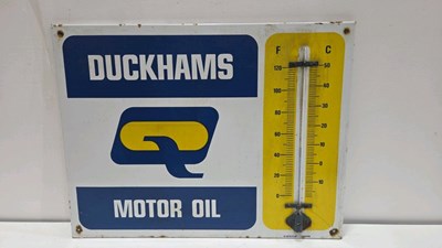 Lot 321 - DUCKHAMS ENAMEL THERMOMETER 26" X 20"
