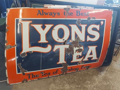 Lot 41 - LYONS ENAMEL TEA SIGN