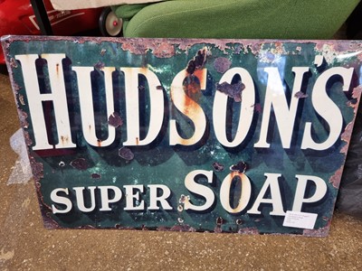 Lot 331 - HUDSONS SOAP SIGN