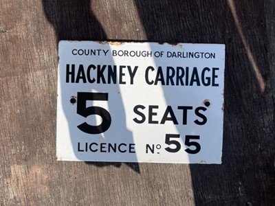 Lot 376 - HACKNEY CARRIAGE SIGN