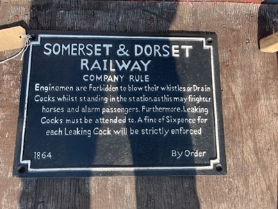 Lot 353 - SOMERSET & DORSET RAILWAY SIGN