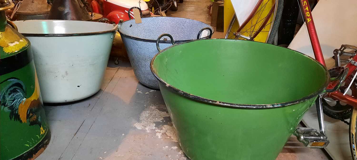 Lot 446 - 3 VERY LARGE METAL PAILS