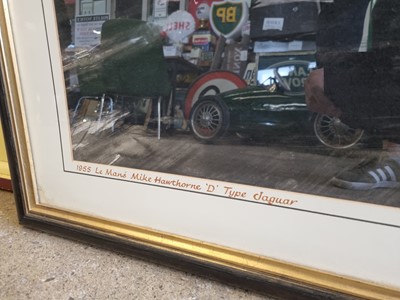 Lot 451 - 1955 MIKE HAWTHORNE PICTURE OF N0.6 D TYPE WINNING LE MANS