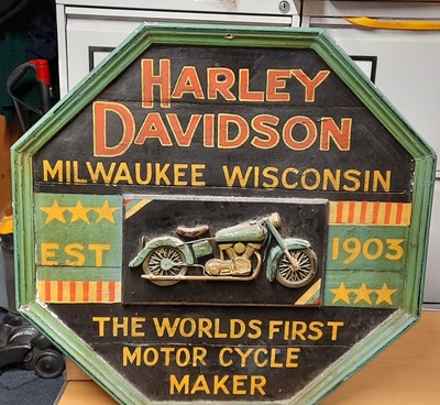 Lot 514 - WOODEN 3D HARLEY DAVIDSON SIGN