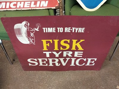 Lot 533 - PAIR OF FISK TYRE PRESSURE SIGNS