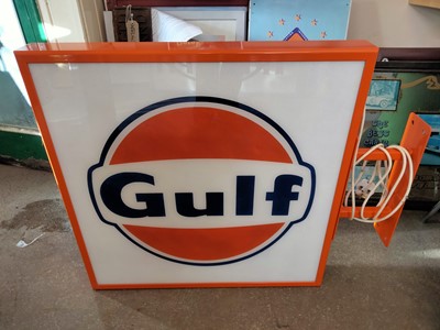 Lot 535 - DOUBLE SIDED GULF HANGING SIGN