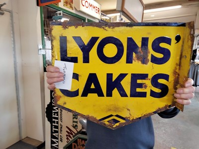 Lot 551 - DOUBLE SIDED LYON CAKES SIGN