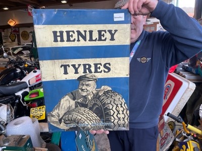 Lot 595 - HENLEYS TYRES TIN SIGN