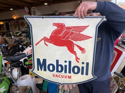 Lot 599 - MOBIL OIL DOUBLE SIDED SIGN