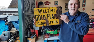 Lot 328 - WILLS'S GOLD FLAKE CIGARETTES SIGN