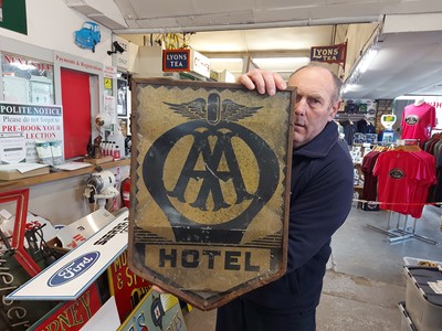 Lot 41 - DOUBLE SIDED AA HOTEL SIGN