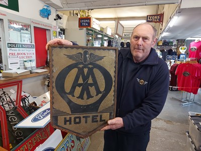 Lot 41 - DOUBLE SIDED AA HOTEL SIGN