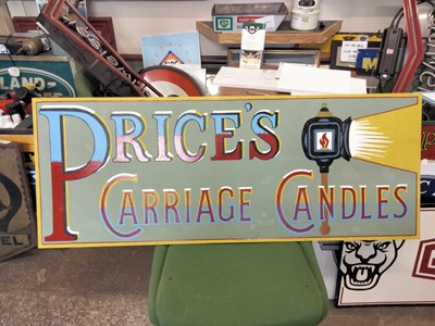 Lot 59 - PRICES CANDLES WOOD SIGN