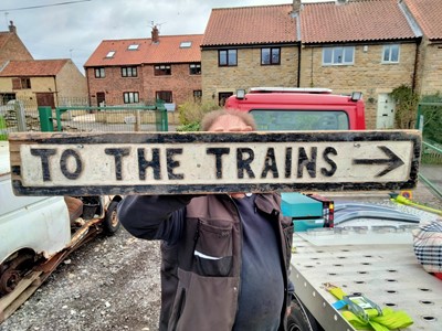 Lot 211 - TO THE TRAINS SIGN