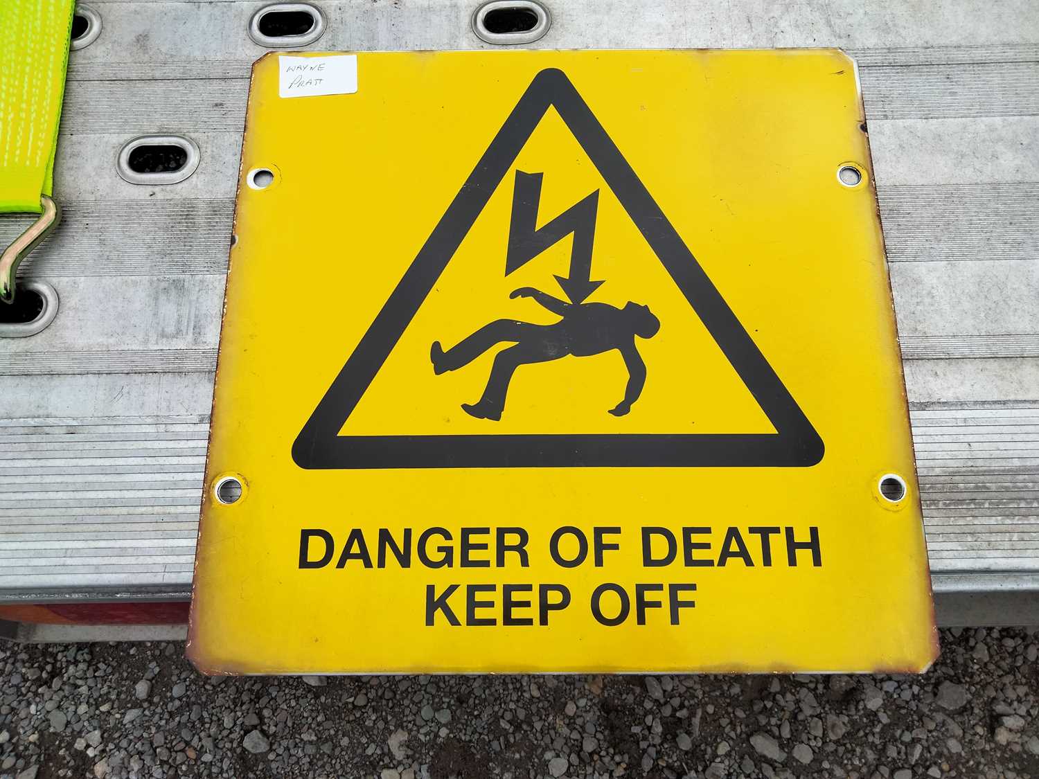 Lot 246 - DANGER OF DEATH SIGN