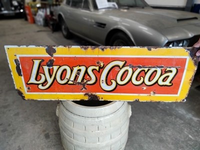 Lot 381 - ENAMEL LYONS COCOA SIGN