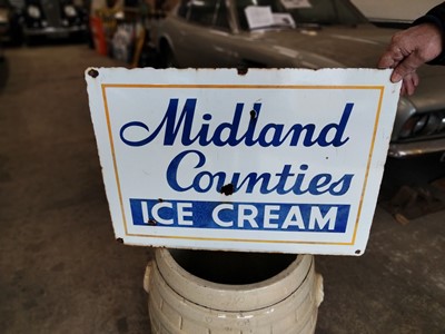 Lot 456 - ENAMEL MIDLAND ICE CREAM SIGN