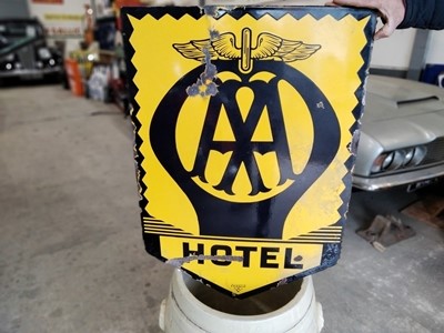 Lot 479 - ENAMEL AA HOTEL SIGN