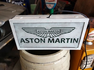 Lot 519 - SMALL ILLUMINATED ASTON MARTIN SIGN