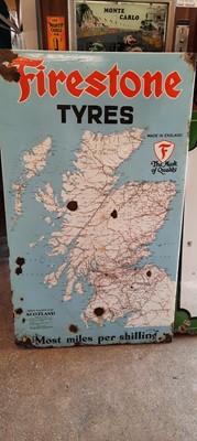 Lot 547 - ENAMEL FIRESTONE SCOTTISH MAP