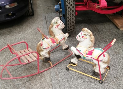 Lot 559 - 2X MOBO CHILDS TOYS- PUSH & ROCKING HORSES