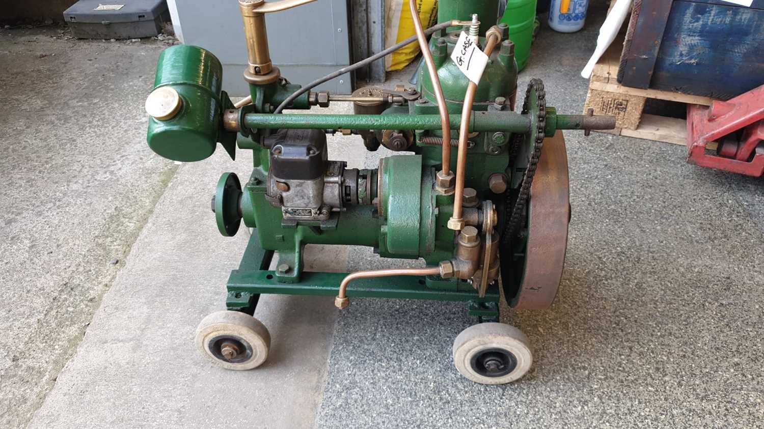 Lot 646 - STUART & TURNER BOAT ENGINE AND GEAR BOX ON FRAME