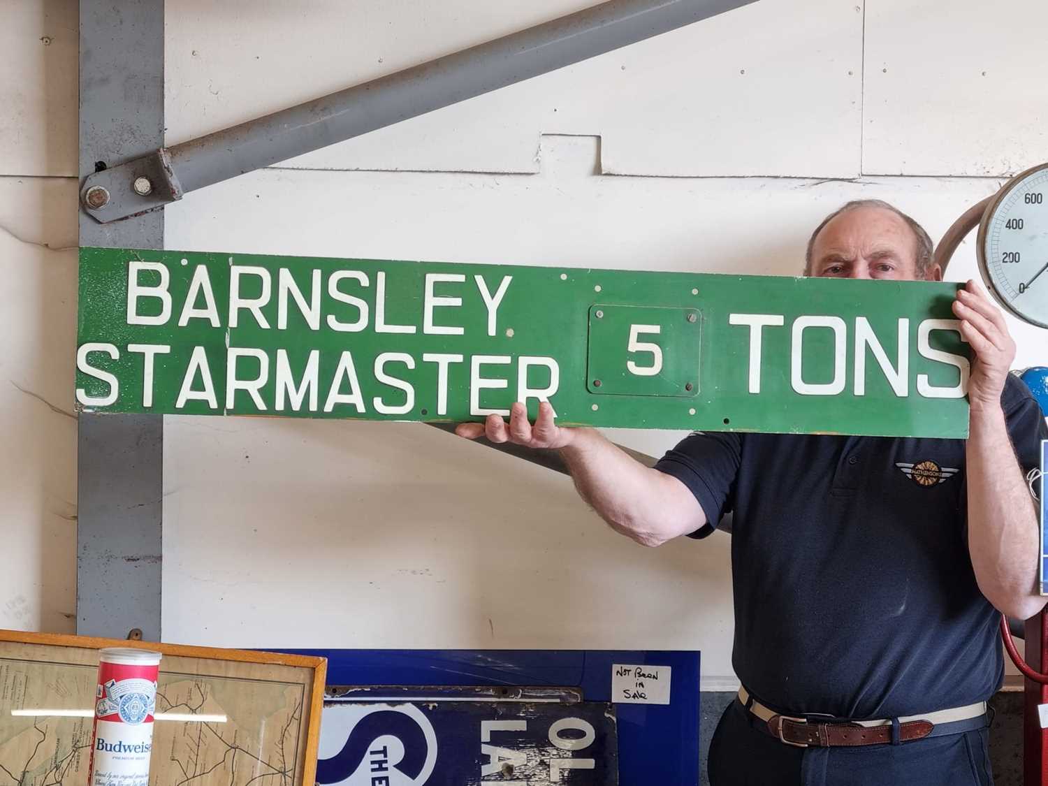 Lot 83 - BARNSLEY STARMASTER SIGN