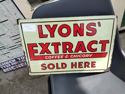 Lot 9 - LYONS EXTRACT DOUBLE SIDED ENAMEL SIGN