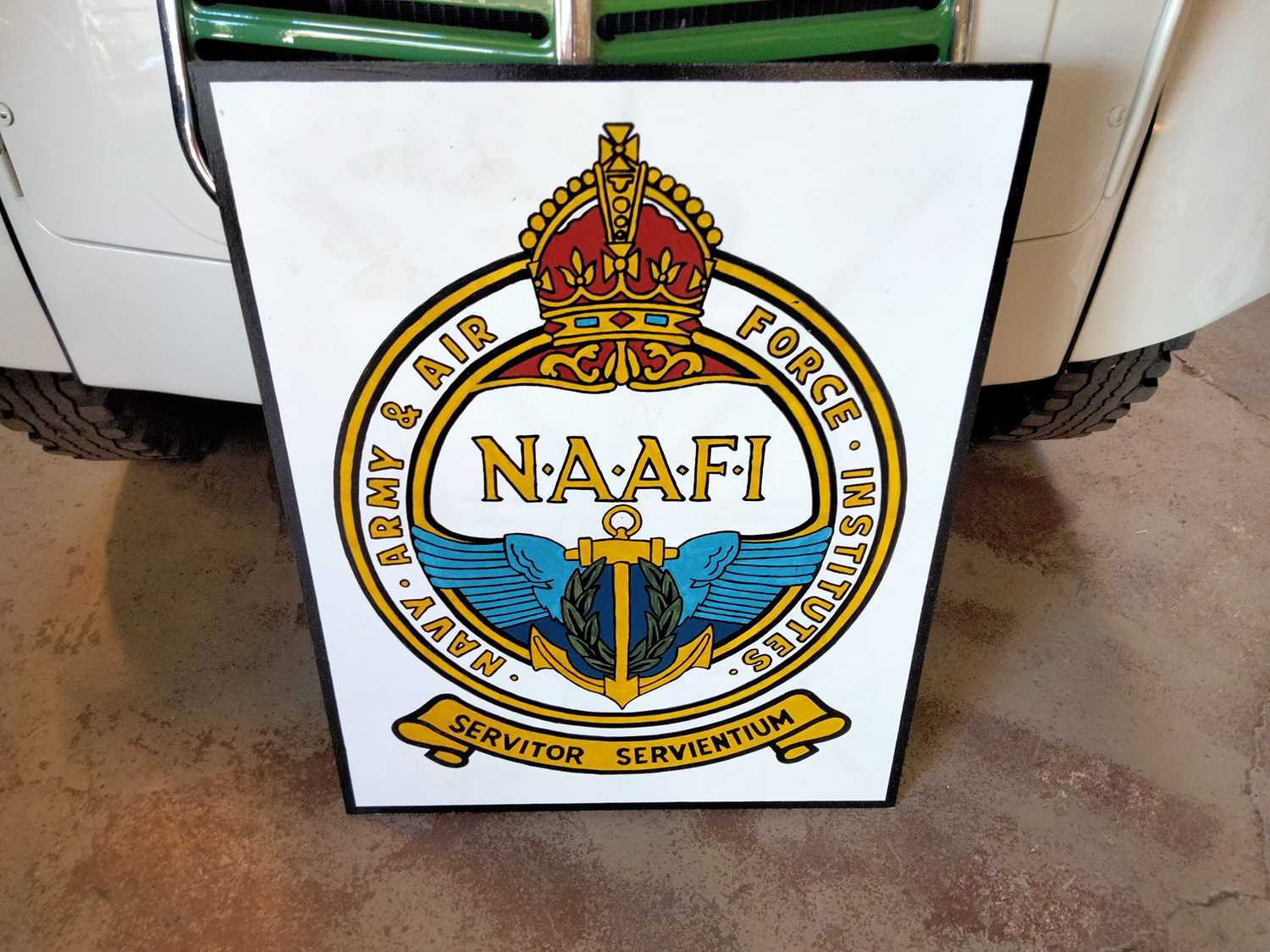 Lot 446 - NAAFI WOODEN SIGN