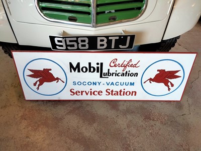 Lot 459 - MOBIL LUBRICATION WOODEN SIGN