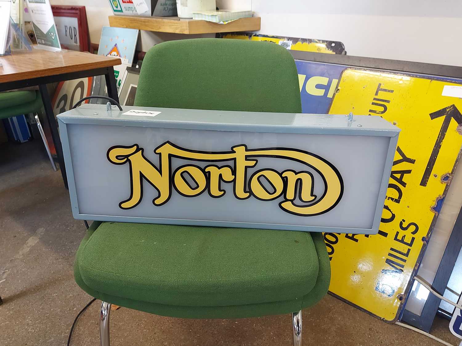 Lot 568 - NORTON ILLUMINATED DOUBLE SIDED REPRO SIGN