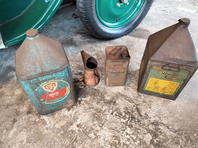Lot 591 - FINA, STERNOL, ESSO AND MOBILIOL OIL CANS